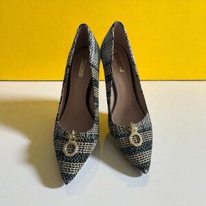 LOUISE ET CIE Patterned Pineapple Gold Heels Size 10